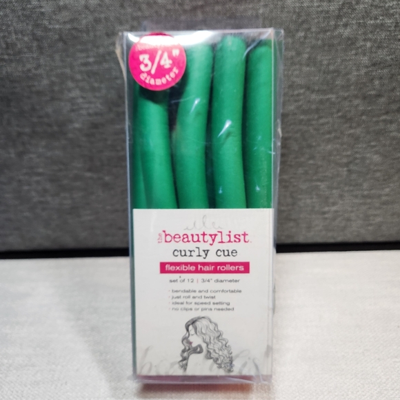 The Beauty List Curly Cue 3/4” Diameter Flexible Hair Rollers 1 set of 12 - Picture 1 of 7